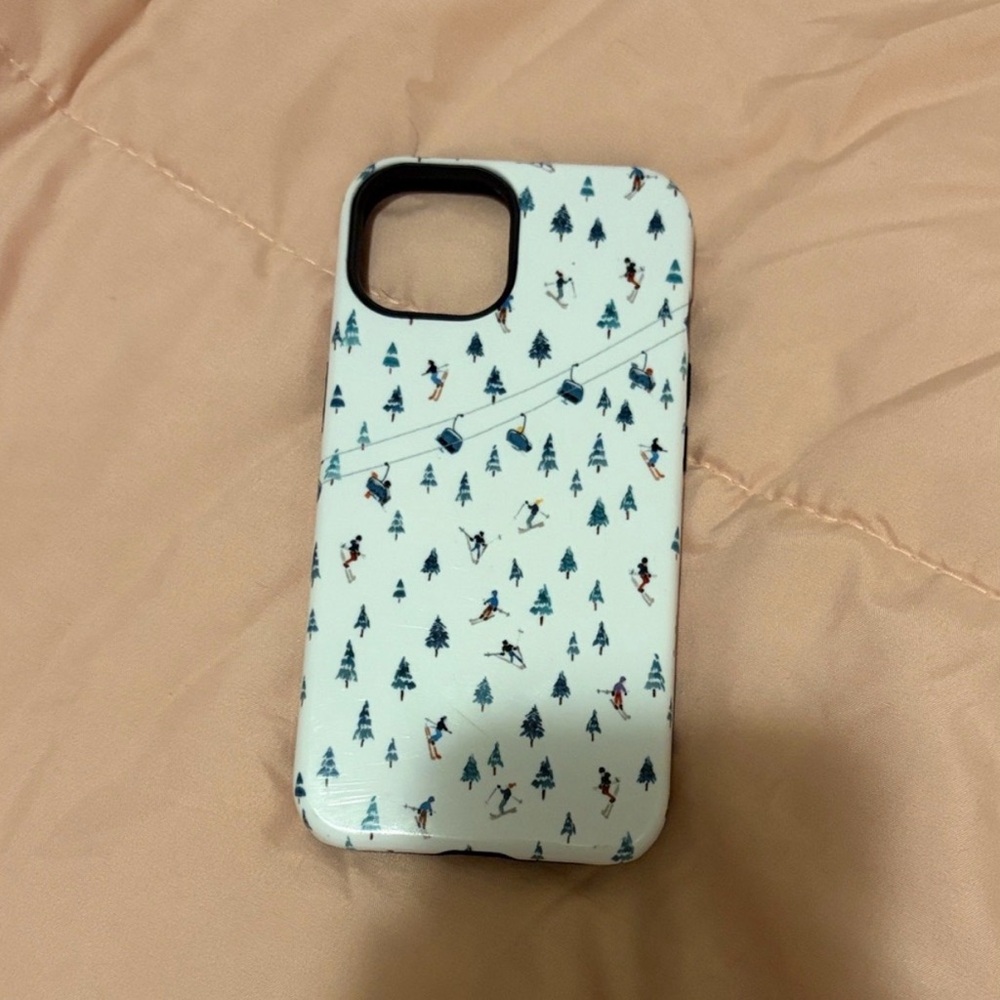 White Ski Pattern Protective Phone Case
